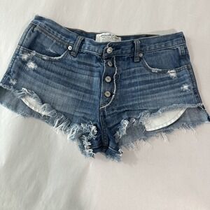 Abercrombie & Fitch High Rise Festival Short Cut Off Jean Shorts Women's Size 8